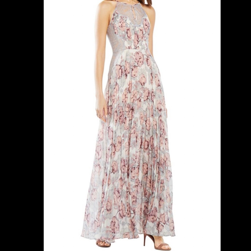 Bcbgmaxazria Misty Pleated Floral Print Dress Size2